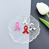 Broche de Aleación de Zinc Chapado en Oro con Logotipo de Cinta - Símbolo Internacional Rojo del SIDA/HIV para Actividades de Bienestar Público y Regalos