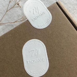 사용자 정의 스티커 로고 양각 질감 종이 양초 라벨 향수 패키지 스티커 럭셔리 - Product Image 3