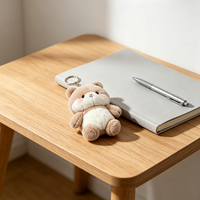 Porte-clés en peluche personnalisé en forme d'ours en peluche de dessin animé, jouet en peluche doux pour sac à dos, vente en gros