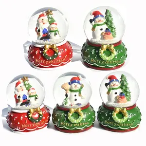 Оригинальный креативный Рождественский сувенир EXW, смола, Санта-Клаус, снежный шар на заказ, водный шар
