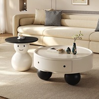 Table basse de luxe au design artistique et moderne, de haute qualité, avec rangement, pour petit salon, mobilier de maison décoratif