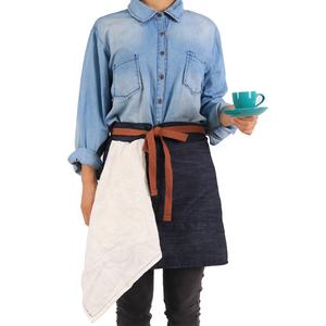 CHANGRONG <span class=keywords><strong>Tablier</strong></span> en demi-denim de bistro <span class=keywords><strong>professionnel</strong></span> personnalisé avec 2 grandes poches - Product Image 1