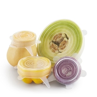 Lot de 6 couvercles alimentaires universels en silicone de qualité supérieure – Extensibles, réutilisables et étanches pour garder les aliments frais