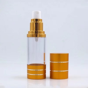 Flacone Airless in Plastica PP Dorato da 10ml/15/30/50ml con Pompa Argento Elegante e Apertura Facile per <span class=keywords><strong>Crema</strong></span> Viso/Lozione/<span class=keywords><strong>Spray</strong></span> - Product Image 2