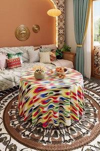 Nappe Simple en Tissu Imperméable Ronde Gaufrée Écologique Durable pour la Maison et les Fêtes - Product Image 3