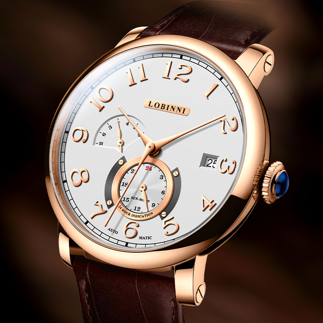Men's Automatic Mechanical Watch Water Resistant 42mm Sapphire Crystal Dial Luxury Shanghai Movement 316 Stainless Steel Leather