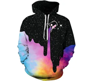 Custom OEM All Over Print Unisex Full Zip up Combed Cotton Wool Fleece Tie Dye Hoodie Anti Pilling Cool Oversized Workout Hip Ho