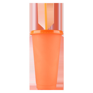 750ml màu thay đổi rơm cup với nắp tái sử dụng nhựa Tumbler Matte cốc cà phê lạnh nóng uống cup - Product Image 2