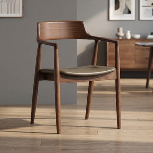 Arm Chair Walnut Dining Room Chairs Solid Wooden Wholesale Restaurant Nordic Modern Luxury Wholesaler Low Cost for Dining Table - Product Image 3