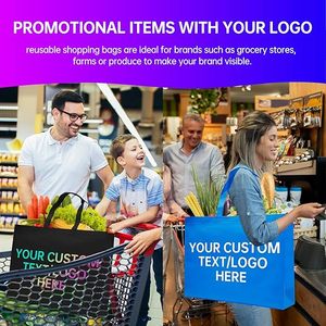 Custom <b>Jumbo</b> Sized Tote <b>Bags</b> Set Personalized Bulk Pack - Reusable Grocery <b>Bags</b>, Shopping <b>Bags</b>, Promotional Item Totes - Red - Product Image 5