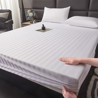 Ensemble de literie d'hôtel quatre pièces en mélange polyester-coton, satin brossé trois points, respectueux de la peau, teinture réactive, personnalisable, blanc