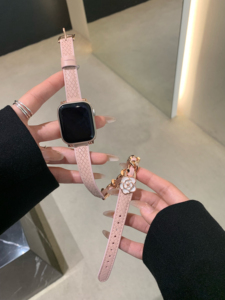 Pulsera de cadena para mujer para IWatch 8 Ultra 7 6 SE 5 4 <span class=keywords><strong>Correa</strong></span> de cuero de doble recorrido para <span class=keywords><strong>Apple</strong></span> <span class=keywords><strong>Watch</strong></span> Band 49mm 40mm 44mm <span class=keywords><strong>38</strong></span> 42mm <span class=keywords><strong>Correa</strong></span> - Product Image 3