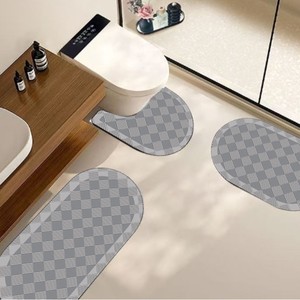 Set di <span class=keywords><strong>3</strong></span> <span class=keywords><strong>Tappetini</strong></span> da <span class=keywords><strong>Bagno</strong></span> Semplici, Assorbenti e Antiscivolo per Doccia e WC, Disponibili in Magazzino - Product Image 2