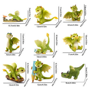 Poupée de dinosaure <span class=keywords><strong>vert</strong></span> écologique créatif mignon dessin animé Dragon ornements transfrontalier vente chaude résine modèle Animal artificiel - Product Image 5