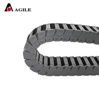 Protecteur de câble semi-fermé MTK sur mesure en PA6, chaîne de remorquage flexible haute résistance, noir, bleu clair, taille intérieure 20x38mm