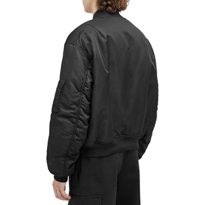 <strong>Custom</strong> Oversize Cropped Black Zip Up <strong>MA</strong>-1 Bomber Jacket Blank Flight Jacket for Men - Product Image 2
