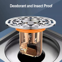 Noyau de déodorant de drain de sol de 72mm anti-colmatage attrape-cheveux bouchon de vidange d'égout couvercle anti-odeur dans les toilettes salle de bain cuisine
