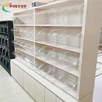 Présentoir de supermarché en acrylique avec couvercle pour biscuits, chocolats, bonbons, noix et snacks, idéal pour la vente en gros et la présentation au détail