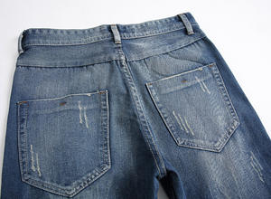 Nuovi Jeans Casual da Uomo Taglie Forti, <span class=keywords><strong>Pantaloni</strong></span> Giovanili Strappati <span class=keywords><strong>con</strong></span> Tasche Piatte Intrecciate e Decorazioni a Fori in Tessuto Canvas - Product Image 4