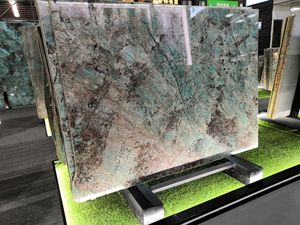 Ágata Azul Pulida, Losa Grande Moderna, Piedra de Mármol Natural Transparente Semipreciosa con Retroiluminación - Product Image 3