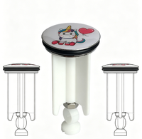 HONGDELI Tapón de Desagüe Universal de 4 cm para Lavabo, Cromado, Popular en Europa, Filtro y Cubierta para Desagüe de Baño