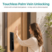 Cerradura Inteligente WiFi SJJ Totalmente Automática TTLock Tuya con Reconocimiento Facial, Vena de la Palma, Cámara de Mirilla, Videoportero, Desbloqueo Remoto y Control en la Nube