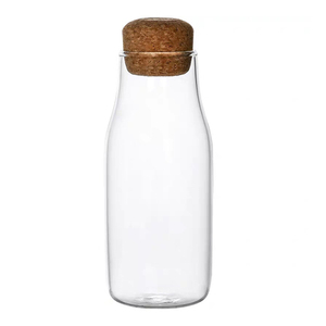 Customized environmentally friendly high borosilicate storage glass jar with cork