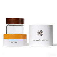 Bocaux de conservation en verre de qualité alimentaire avec couvercle en bois, hermétiques, pour aliments secs, céréales, pâtes, 100ml-1000ml