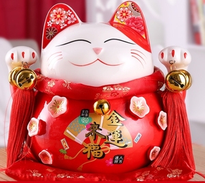 8.5 pouces 19*22*21cm affaires tirelire société décor porcelaine japonais Figurine cadeau céramique Fortune chat chanceux <span class=keywords><strong>Maneki</strong></span> <span class=keywords><strong>Neko</strong></span> - Product Image 3