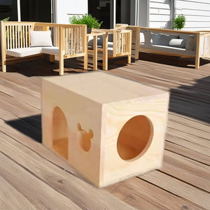 บ้านแมวไม้พับได้ทำจากไม้ลายสัตว์บ้านแมวแข็งออกแบบอย่างสวยงาม - Product Image 4