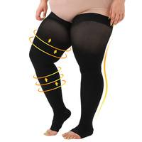 Manchons de compression pour mollets à bout ouvert favorisant la circulation sanguine, anti-embolie, pour la rééducation médicale et le travail en position debout prolongée
