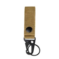 Sangle porte-clés tactique en nylon plastique avec mousqueton pivotant et boucle, écologique, pour ceinture extérieure et support de clés