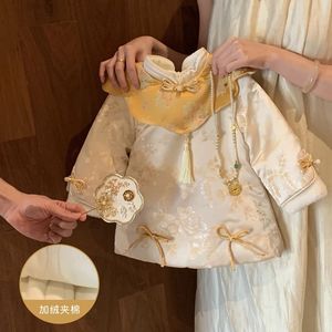 Tongxingyuan Baby Girl Chinese Style Dress Winter New Year Outfit Traditional Clothing First Birthday Celebration Dress - Product Image 2