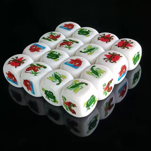 Échantillon <span class=keywords><strong>Gratuit</strong></span> - Dés Cubiques Personnalisés en Acrylique Imprimé D6 pour Jeux de Société <span class=keywords><strong>Monopoly</strong></span> - Multicolores, Faible MOQ - Product Image 1