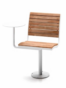 Sedia Girevole Semplice <span class=keywords><strong>da</strong></span> Esterno STG, Sedia Commerciale in Metallo Monoblocco con Tavolino Laterale per Cortili, Caffè, Lounge Bar e Hotel - Product Image 6