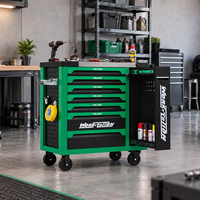 Chariot à outils robuste à sept tiroirs avec plateau en acier inoxydable, armoire mobile roulante, capacité OEM, serrure à clé, armoire à outils industrielle