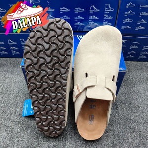 Birkentocks personnalisés d'Allemagne, sandales plates d'extérieur, mules sabots en cuir véritable et daim pour <span class=keywords><strong>femme</strong></span>, avec semelle en liège, sabots solides Birkentocks - Product Image 3