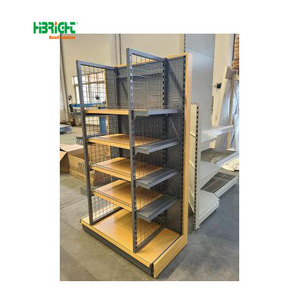 Estante de supermercado personalizado con buena capacidad de carga Estante de exhibición de metal de nuevo color con panel trasero de alambre - Product Image 5