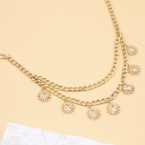 Chaîne de taille pendentif soleil en alliage de zinc pour femme, style hip-hop urbain, chaîne de corps à multiples boucles, bijou de mode pour usage quotidien - Product Image 3