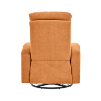Chaise de canapé inclinable à bascule pivotante de couleur orange avec port de charge USB et porte-gobelet pour le salon