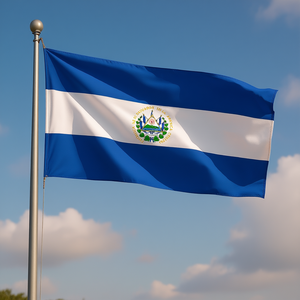 Drapeau de l'État du Salvador 300x200cm Emblème national Rayures bleues et blanches - Product Image 1