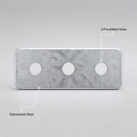 Plaque de connexion en acier galvanisé à 3 trous, support de jonction plat, résistant à la rouille, pour la réparation de meubles et d'armoires