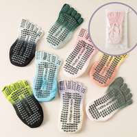 Chaussettes de yoga à cinq doigts pour cheville, fines, absorbantes, respirantes, en coton, coupe basse, pour Pilates, ballet et entraînement en intérieur (ODM)