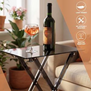 Table <span class=keywords><strong>de</strong></span> télévision pliante en acrylique, mobilier pliable, petit <span class=keywords><strong>bureau</strong></span> moderne - Product Image 5