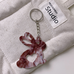Cute Acrylic Little Rabbit Heart-Shaped Light Keychain-Durable & Eco-Friendly Women's <b>Bag</b> <b>Gift</b> - Product Image 3