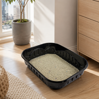 Meilleure Litière pour Chat Jetable Personnalisée Noire en PET - Toilette de Voyage Portable et Étanche pour Chat - Bac à Litière Anti-Fuite 40x30x9cm