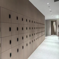 Casillero de gimnasio de club de fútbol de estilo personalizado, vestuario laminado compacto de madera HPL con estructura ensamblada de bloqueo de llave electrónica