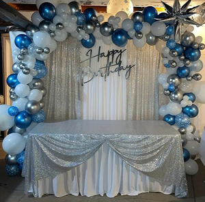 <span class=keywords><strong>Tende</strong></span> per Matrimonio con Paillettes, Fondale Scenico Scintillante, Tessuto Glitterato per Decorazioni Nuziali - Product Image 1