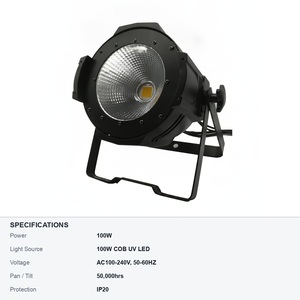 ไฟวอชไลท์สำหรับงานแต่งงาน กำลังไฟ 100 วัตต์ COB UV PAR DMX512 IP20 มุมลำแสง 60 องศา - Product Image 6