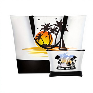 Bolsa de Playa AGH, Envío Gratis desde Almacén en EE. UU., 10 Sets Nuevos de Bolsas de Lona Medianas y Suaves para Sublimación, con Asa de Hombro, Diseño Personalizado, Bolsa en Blanco - Product Image 3